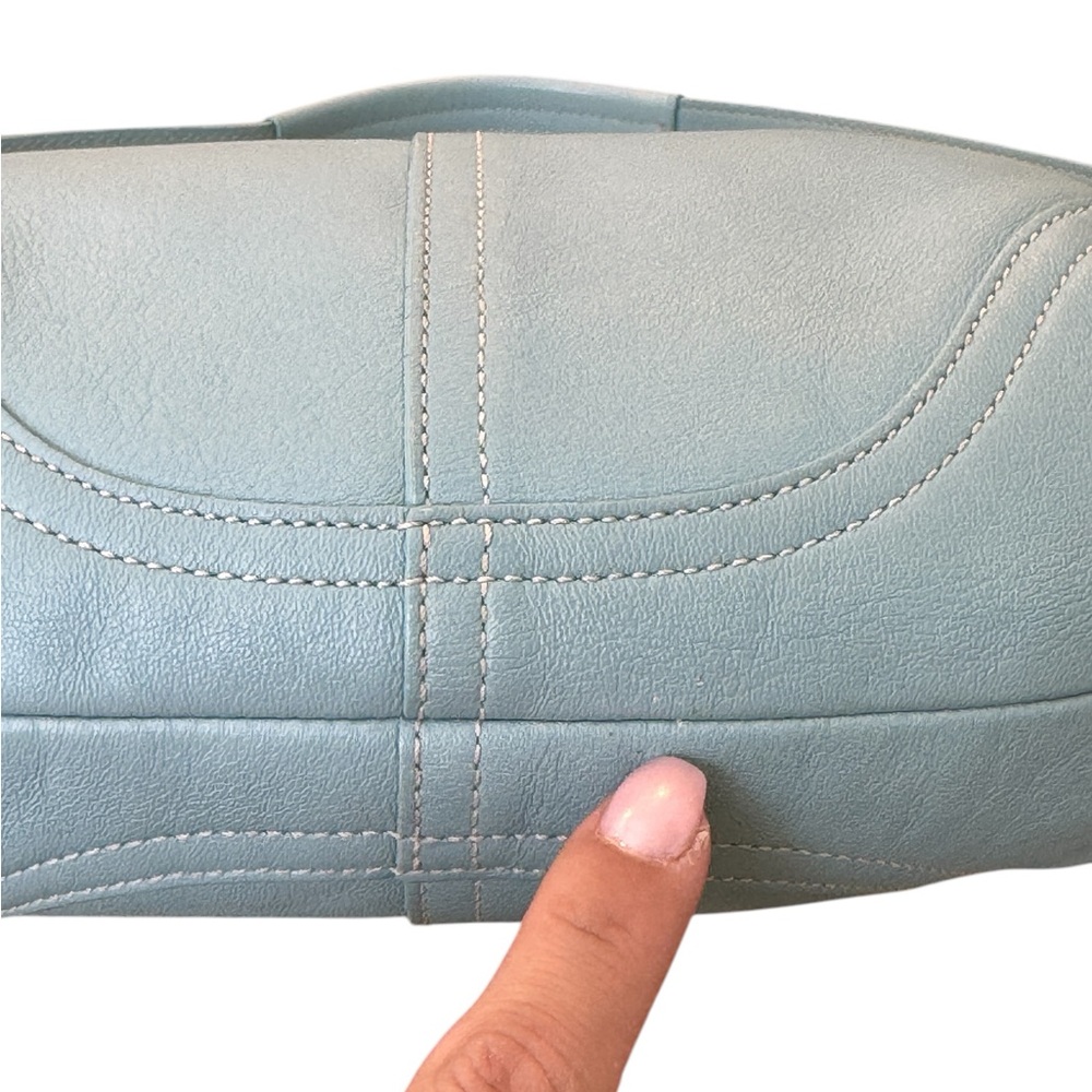 Coach Vintage 9541 Shoulder bag‎ light blue Leather Shoulder/ Handbag . - Picture 8 of 12